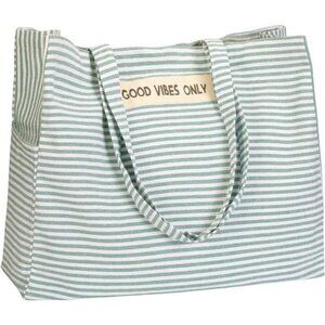 Large Cotton Beach Tote Bag with Zipper Pocket Travel Pool Bag for Women
